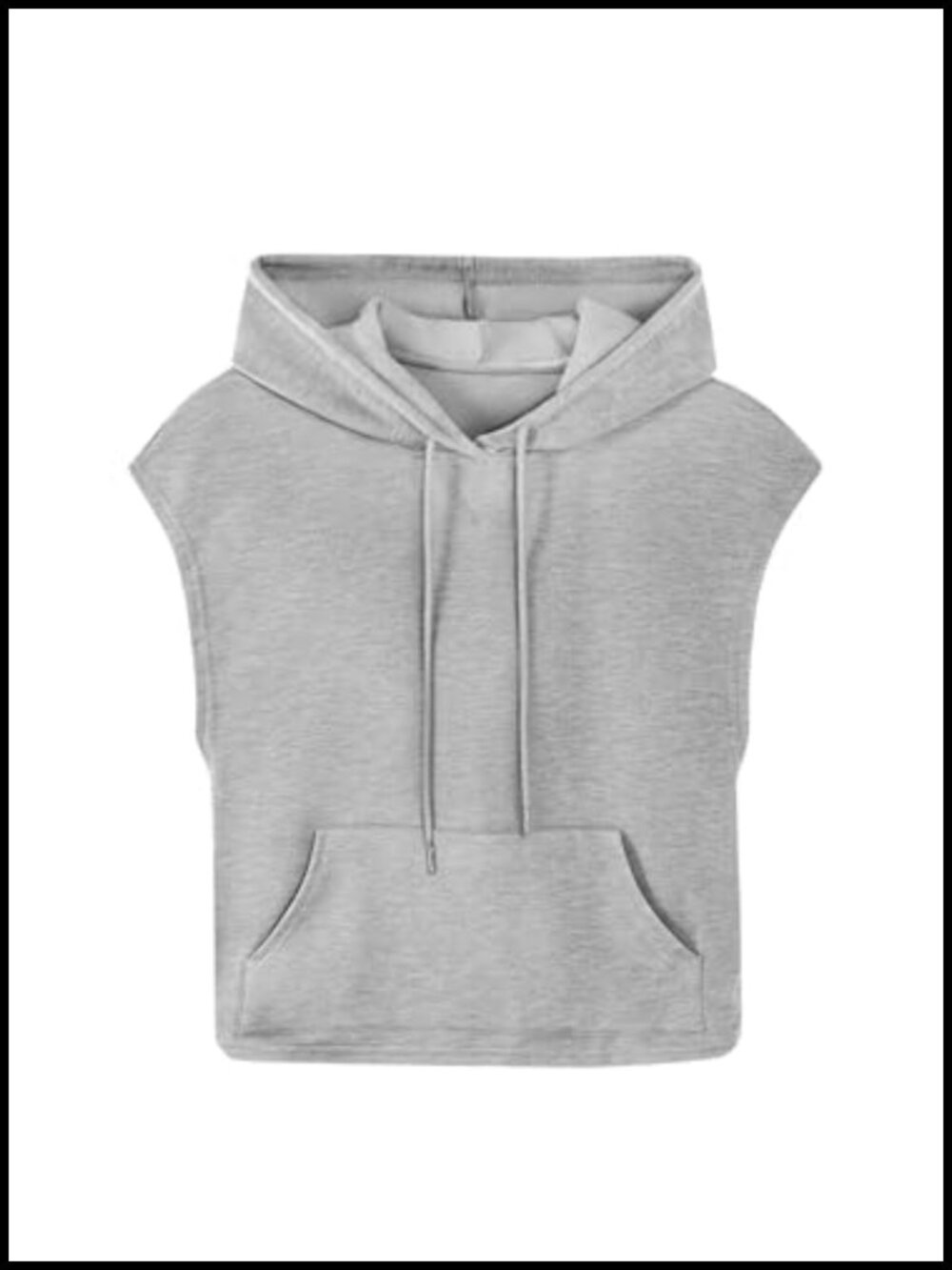 Sleeveless Hoodie Drawstring Crop Tank Workout Gym Top